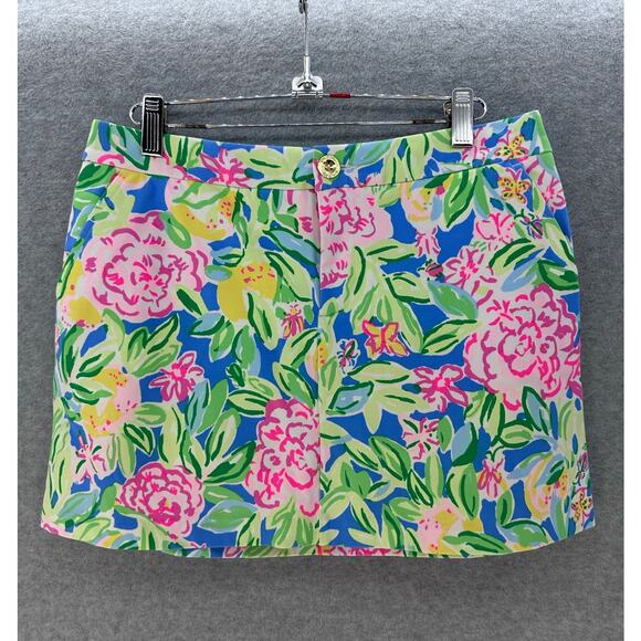 Lilly Pulitzer Colette Floral Knit Skort Womens sz 4 Comfort Preppy Cotton Lined - Picture 1 of 11